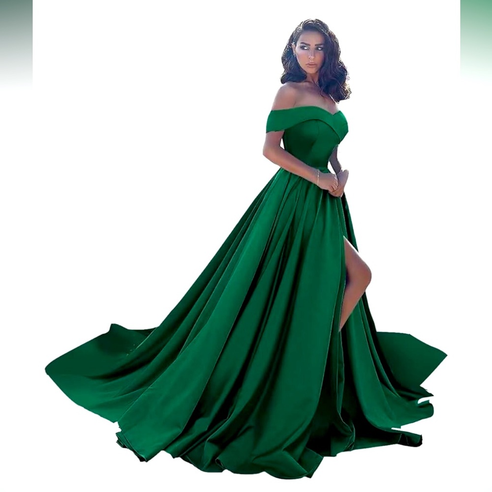 Green formal ball gown